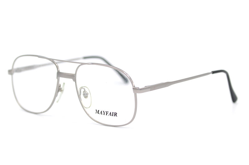 Mayfair silver vintage aviator glasses. Mayfair glasses. Mens 80s aviator glasses. 