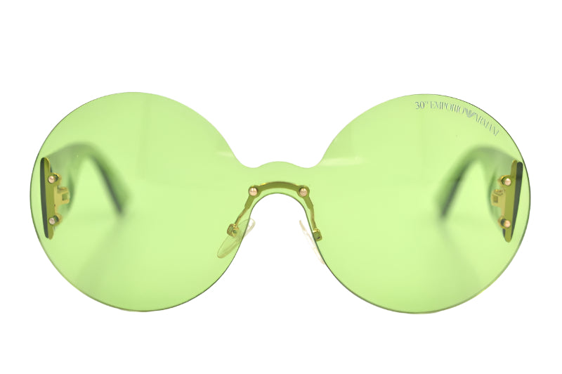 Emporio Armani 9837 Sunglasses. Limited edition sunglasses. Vintage designer sunglasses. Green round sunglasses.