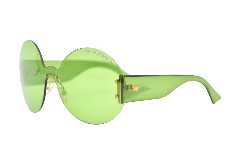 Emporio Armani 9837 Sunglasses. Limited edition sunglasses. Vintage designer sunglasses. Green round sunglasses.