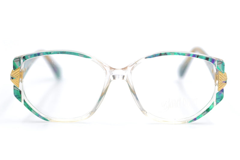 Janet Reger 212005 vintage glasses. 80s women's glasses. Women's green glasses. Cool retro glasses. Women's glasses online. 