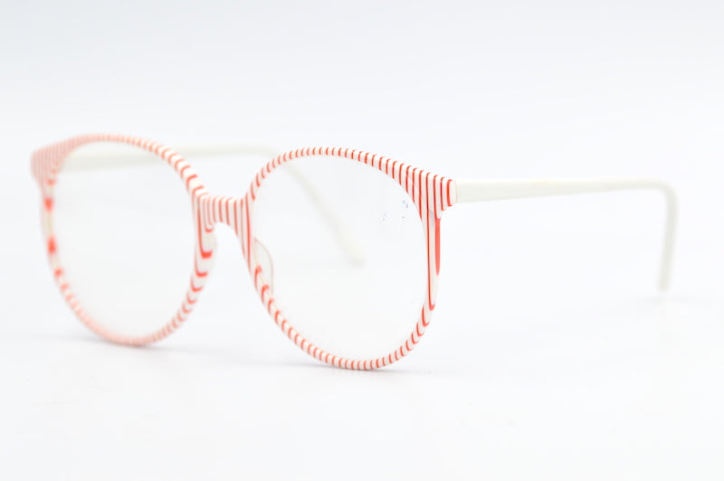 Candy, red and white striped glasses. Striped glasses. Red and white glasses. 80s oversized glasses. Women's retro glasses. 