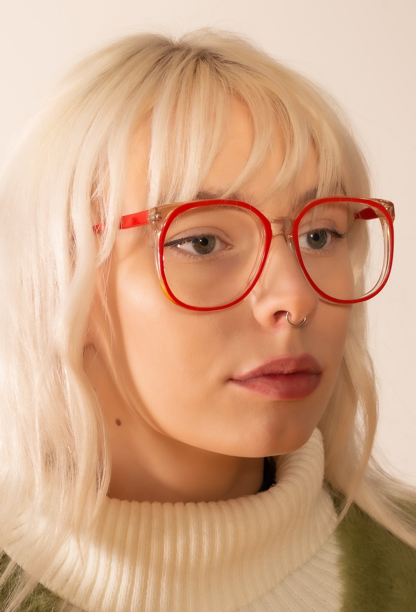 Oversized store Red Vintage Glasses