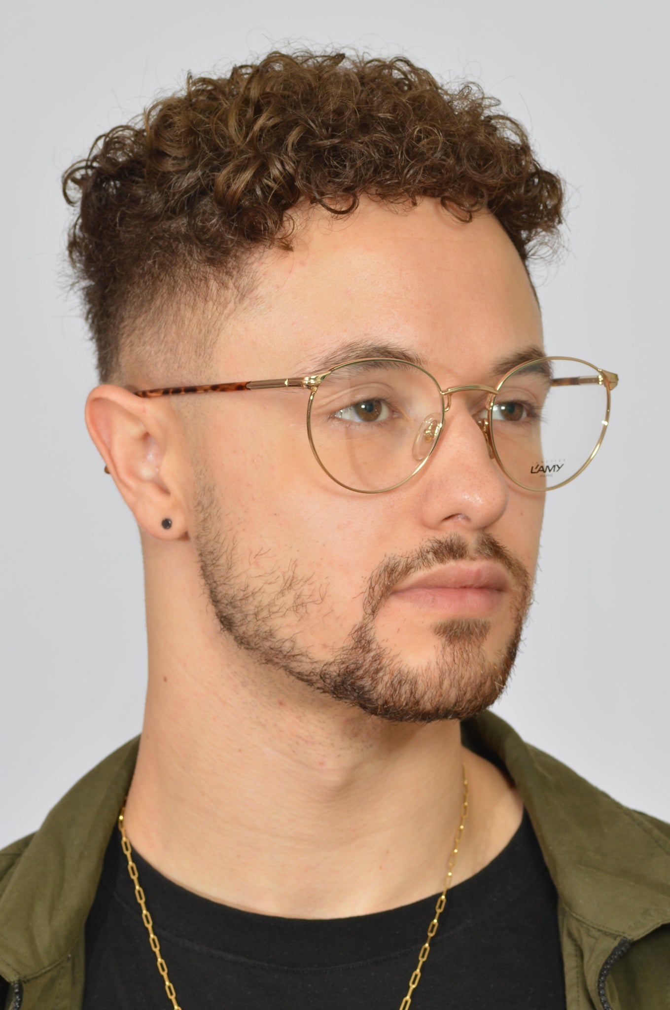 Gold round glasses clearance men