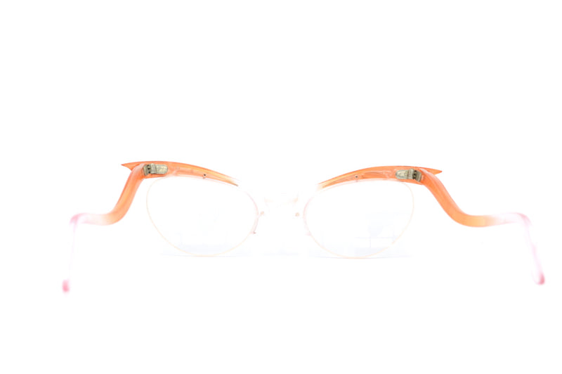 Ladies vintage glasses, orange vintage glasses, supra vintage glasses, 1950's vintage glasses, sustainable glasses