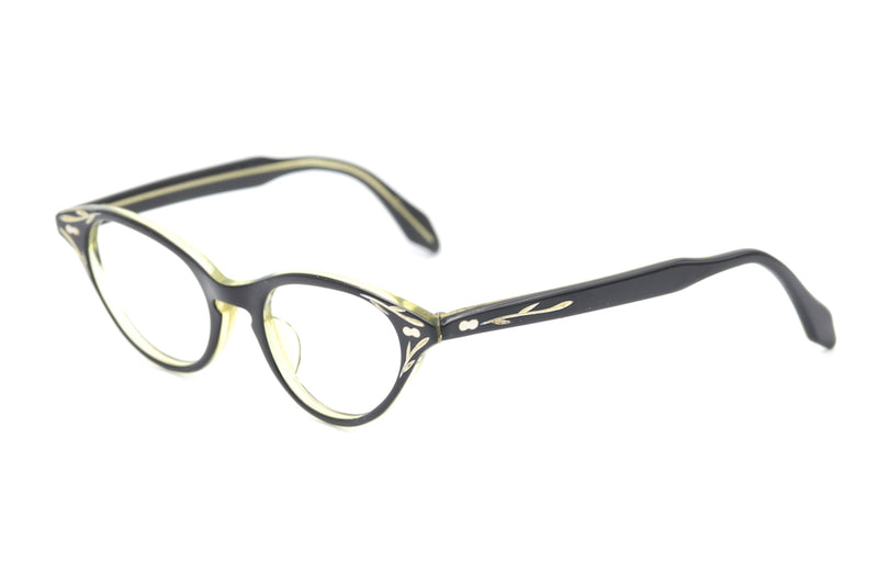 Vintage cat eye glasses, vintage black cat eye glasses, black cat eye glasses, 1950s spectacles, 1950s glasses
